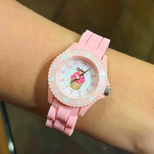 Kids Watch With Pink Cupcake