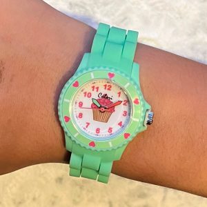 Kids Watch With Green Cupcake
